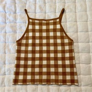 madewell  〰️ gingham sweater tank